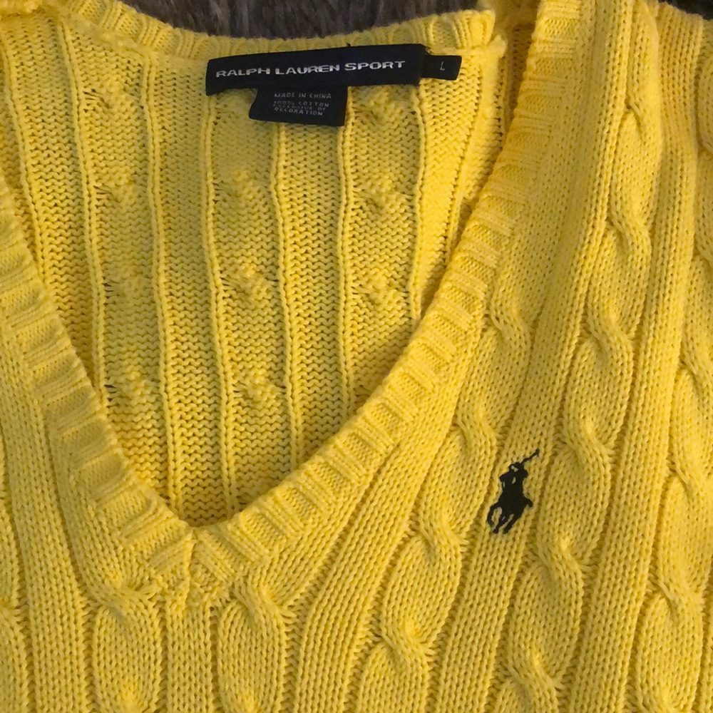Ralph Lauren Cable Knit V-Neck Sweater